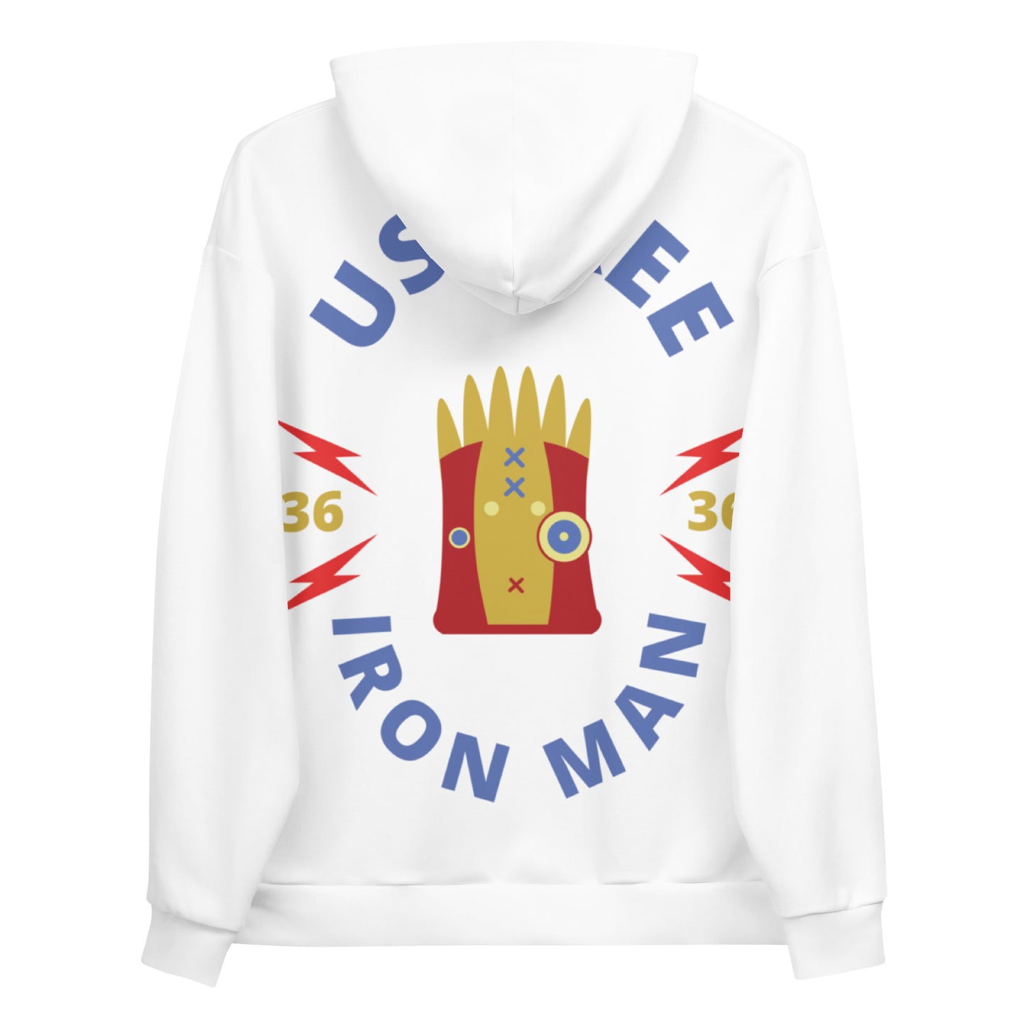 UshKee Iron Man White Hoodie