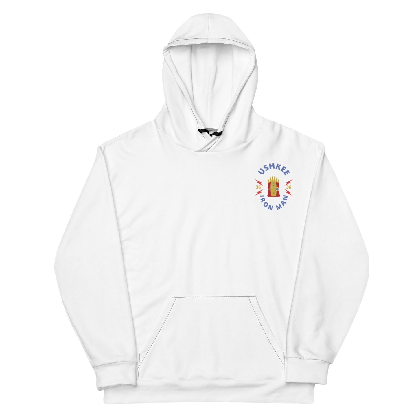 UshKee Iron Man White Hoodie