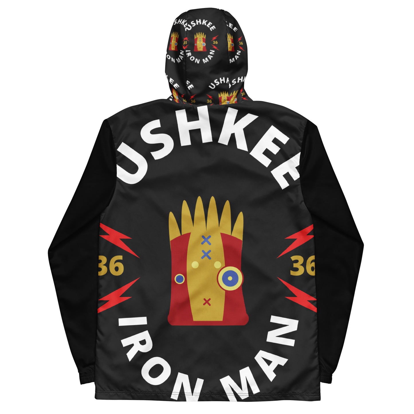 Ushkee Iron Man Men’s black windbreaker