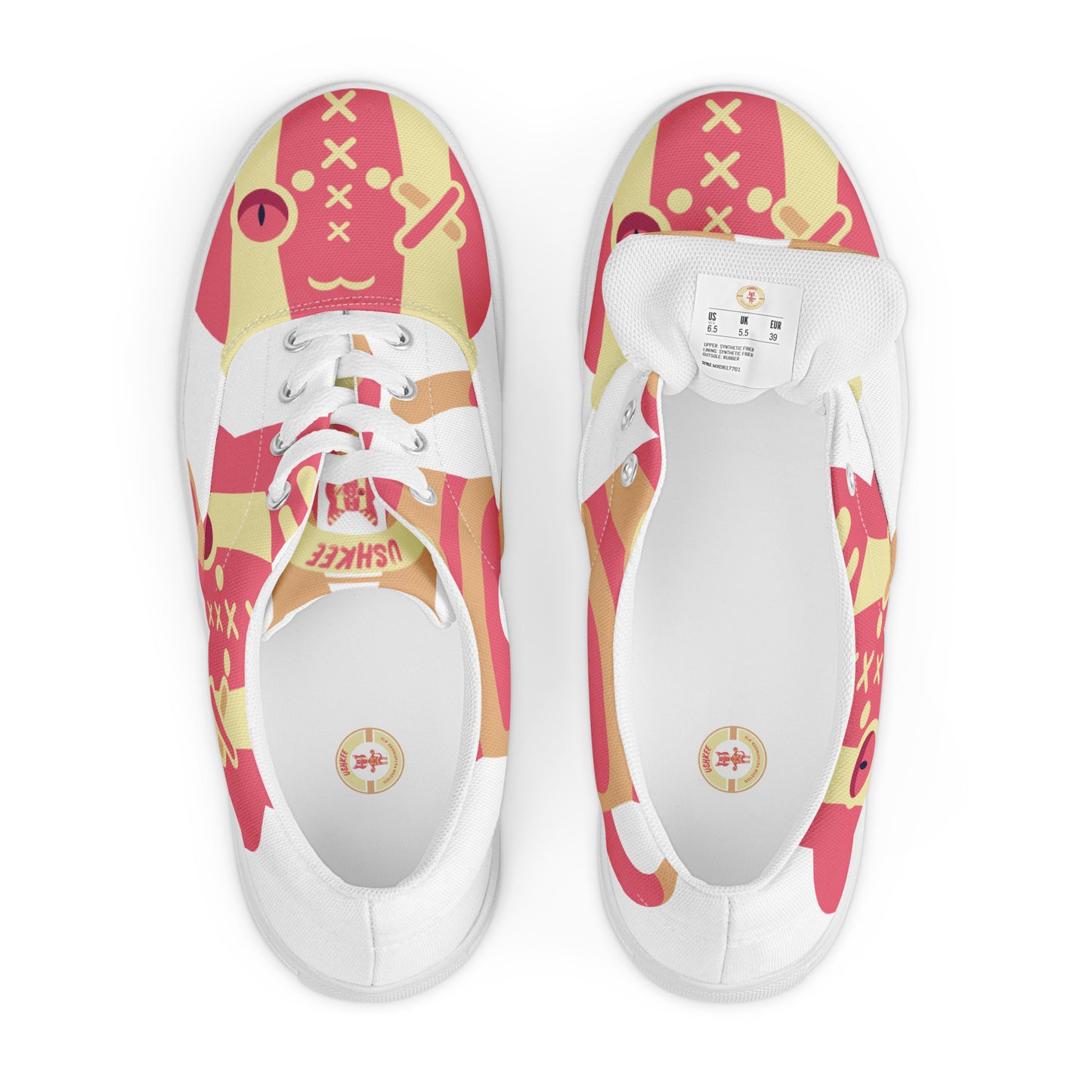 Ushkee Golden Pathfinder Women’s white lace-up canvas shoes