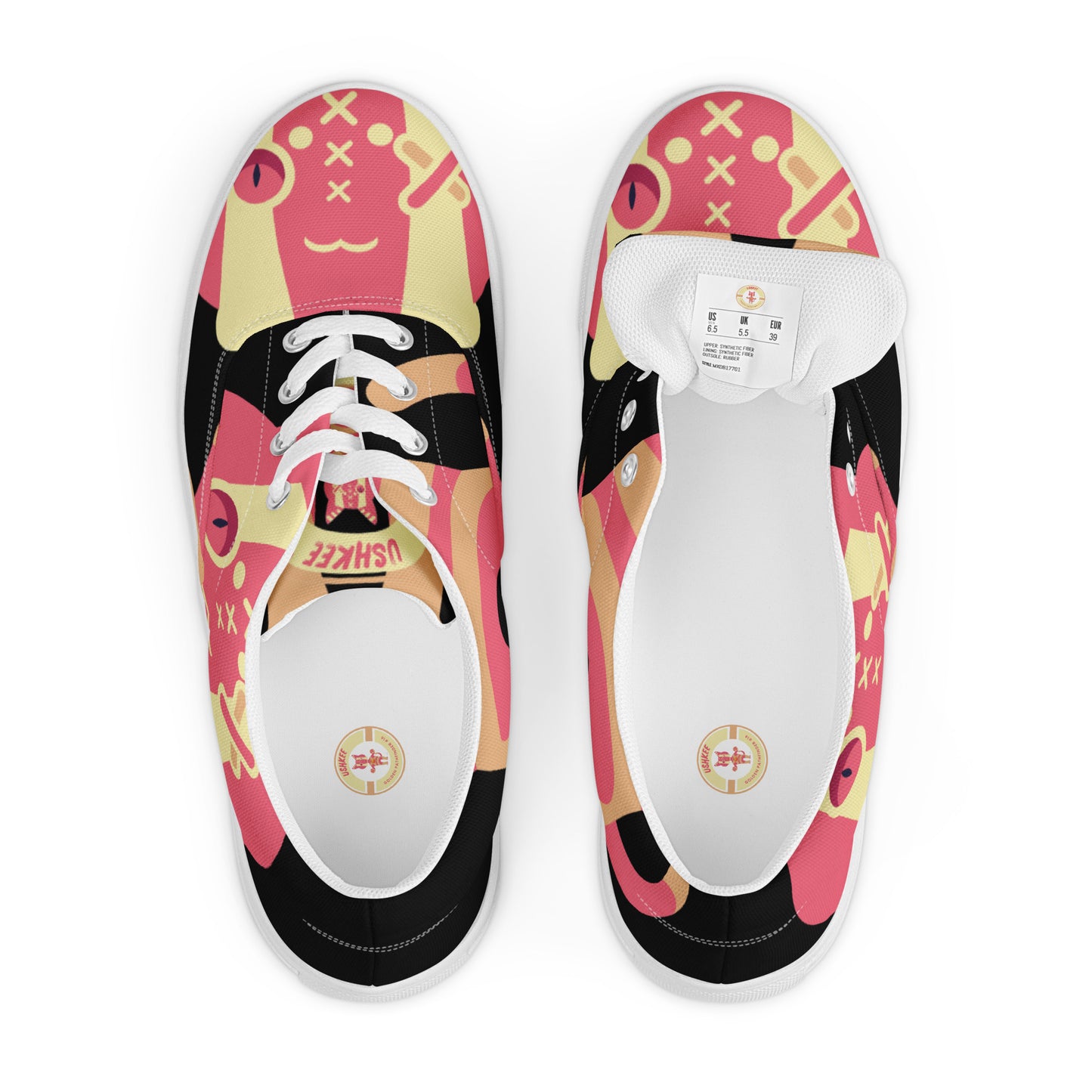 Ushkee Golden Pathfinder Women’s black lace-up canvas shoes