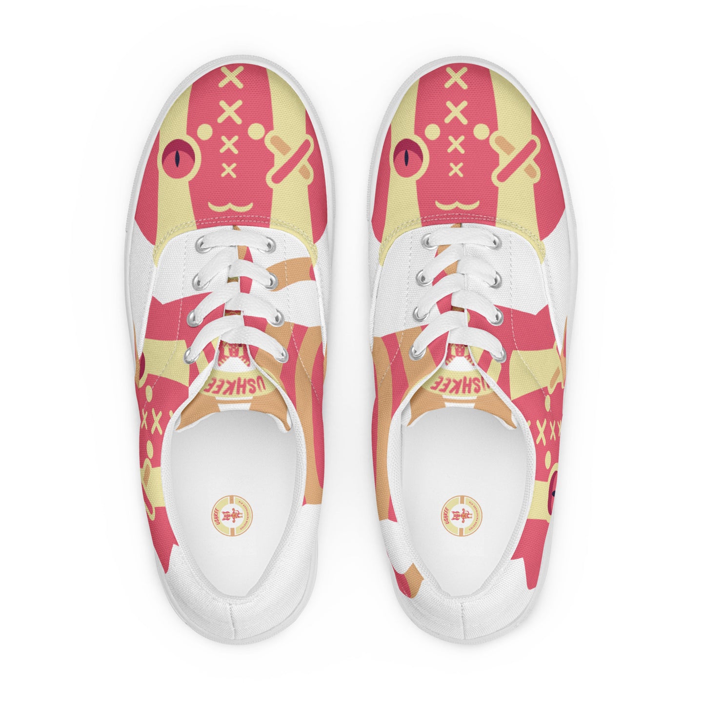 Ushkee Golden Pathfinder Women’s white lace-up canvas shoes