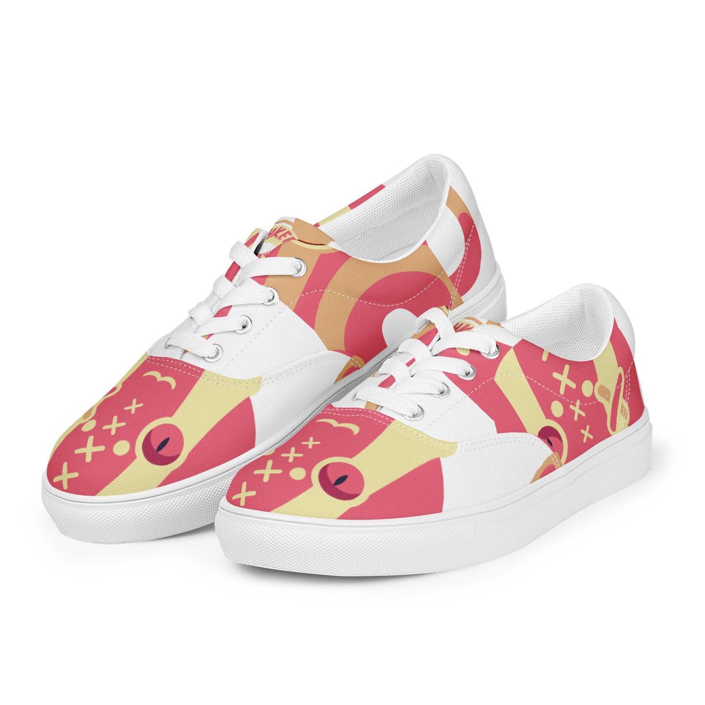 Ushkee Golden Pathfinder Women’s white lace-up canvas shoes
