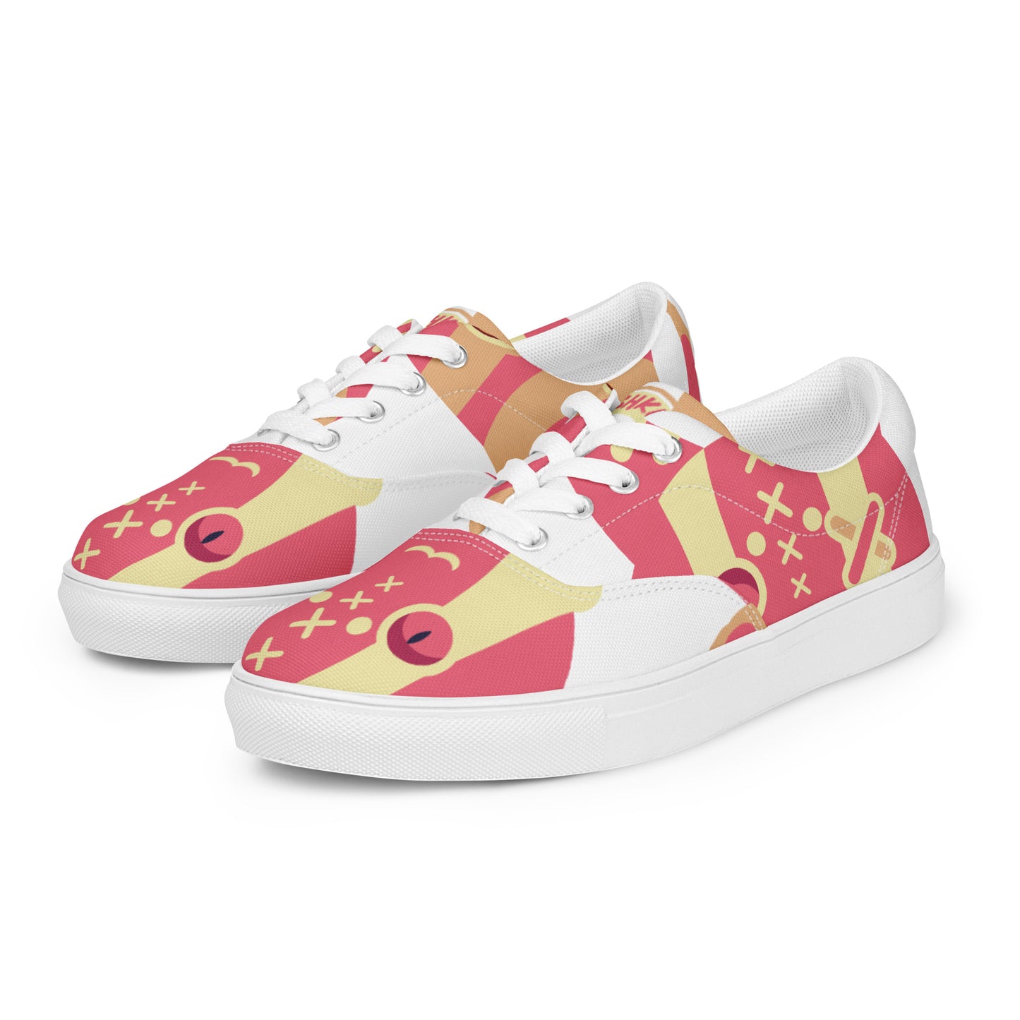 Ushkee Golden Pathfinder Women’s white lace-up canvas shoes