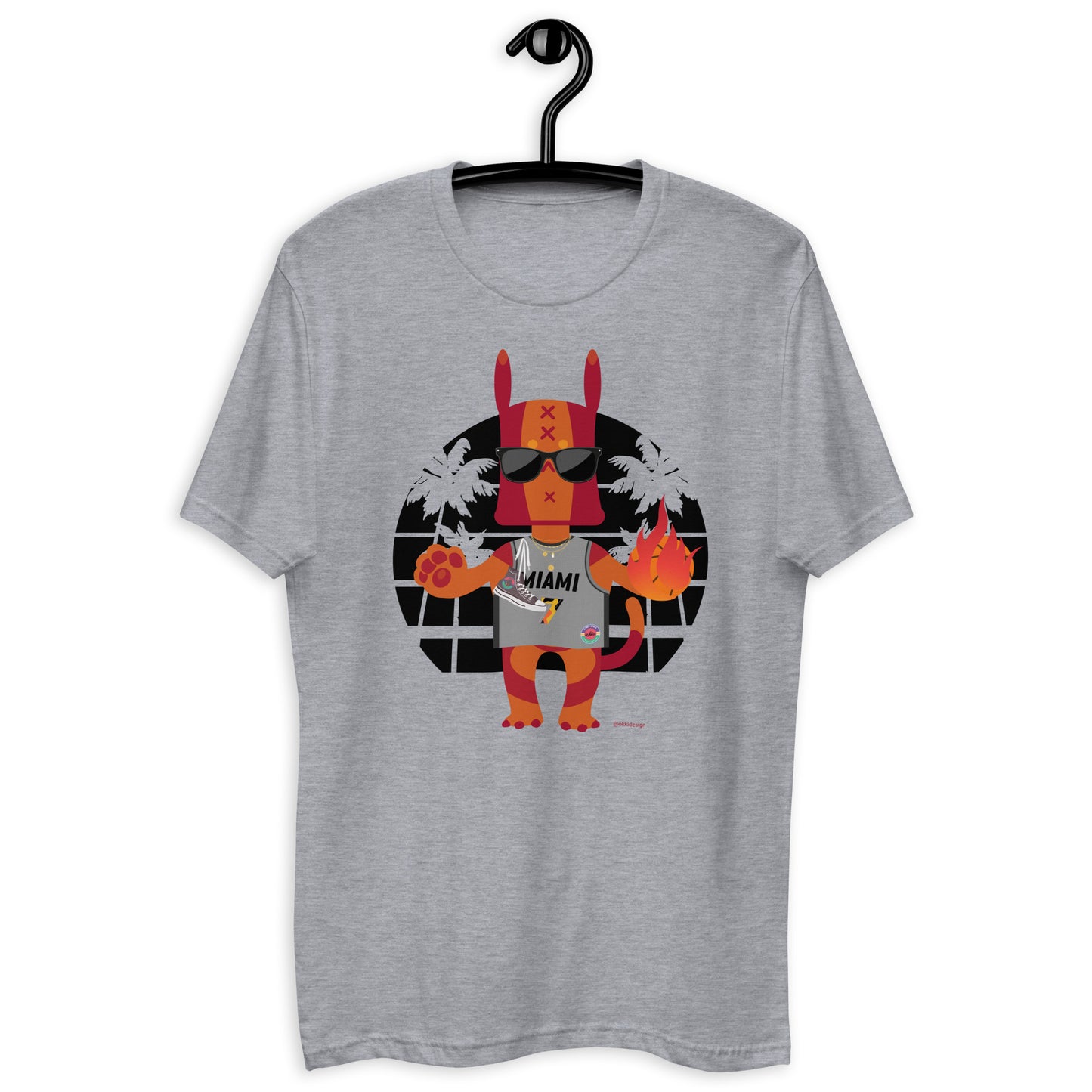 Men's fitted Ushkee Scout Grey Basketball T-shirt