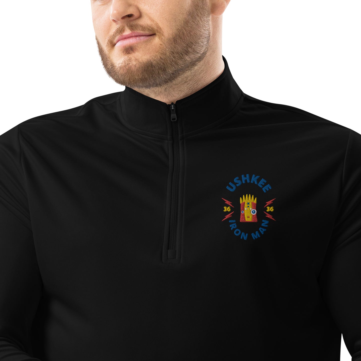 Ushkee Iron Man Adidas Quarter zip pullover