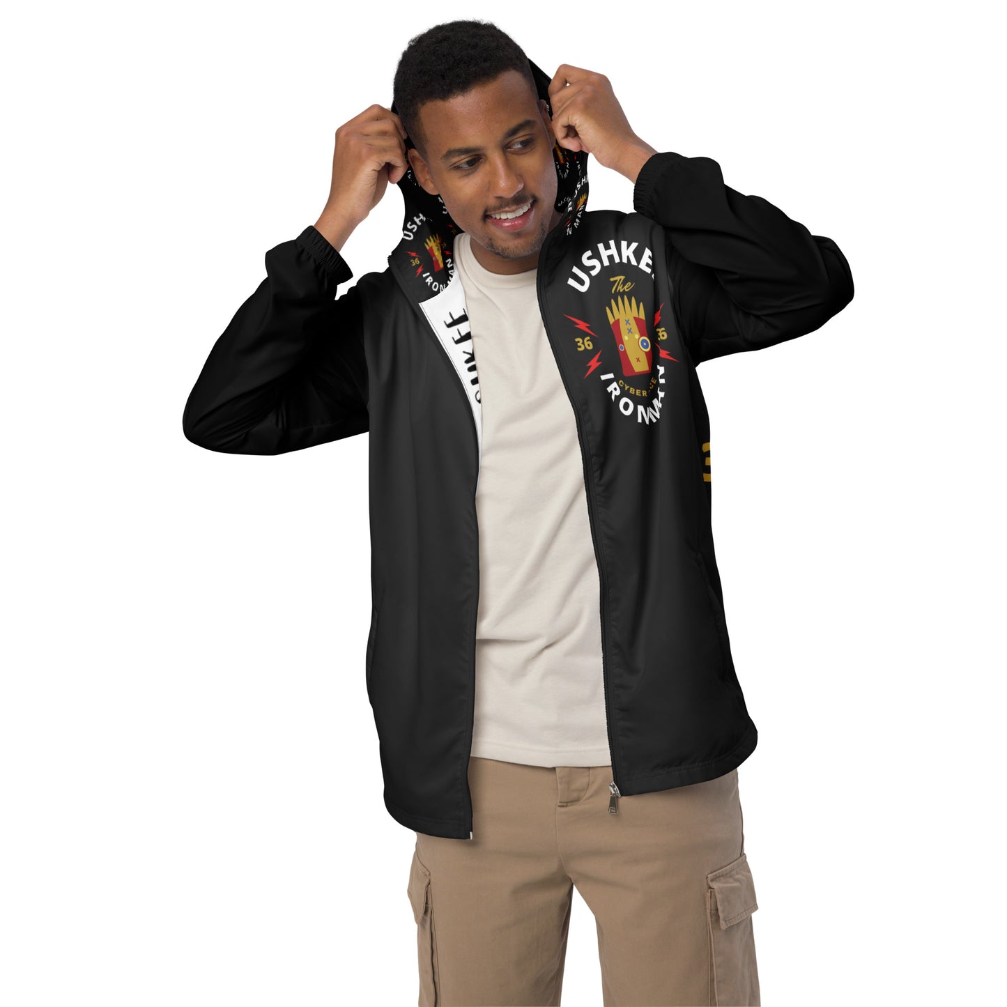 Ushkee Iron Man Men’s black windbreaker