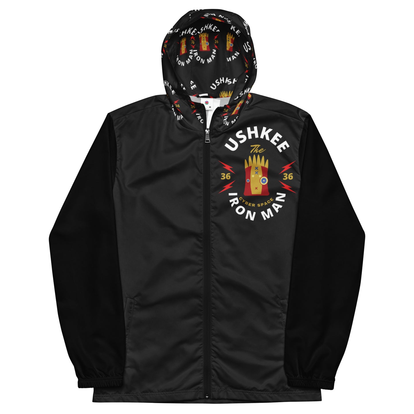 Ushkee Iron Man Men’s black windbreaker