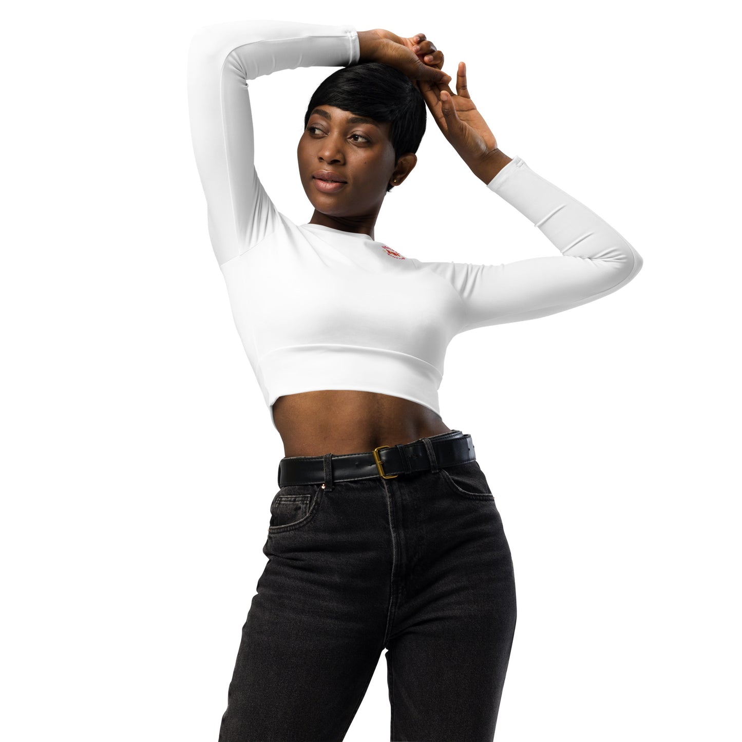 UshKee Golden Pathfinder long-sleeve crop top