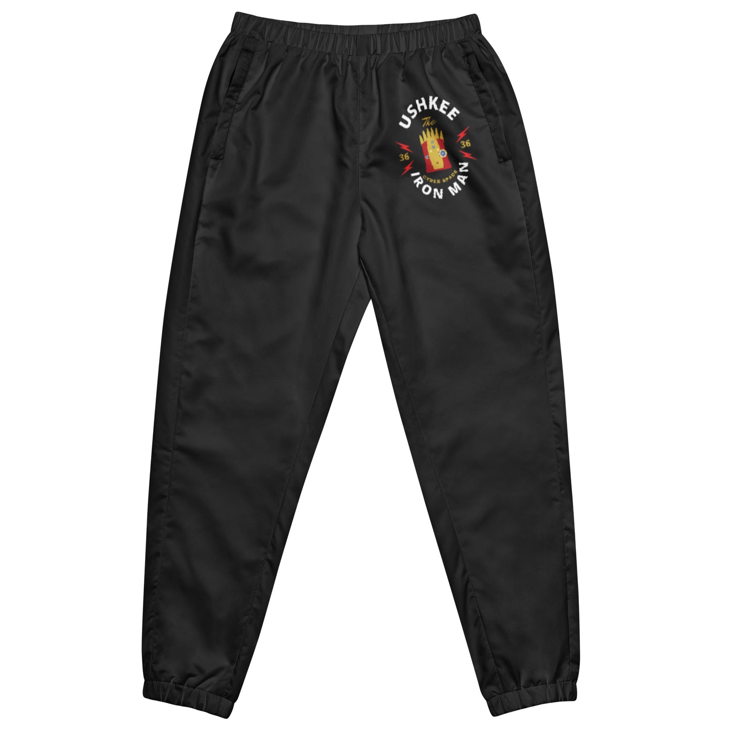 Ushkee Iron Man women's black track pants