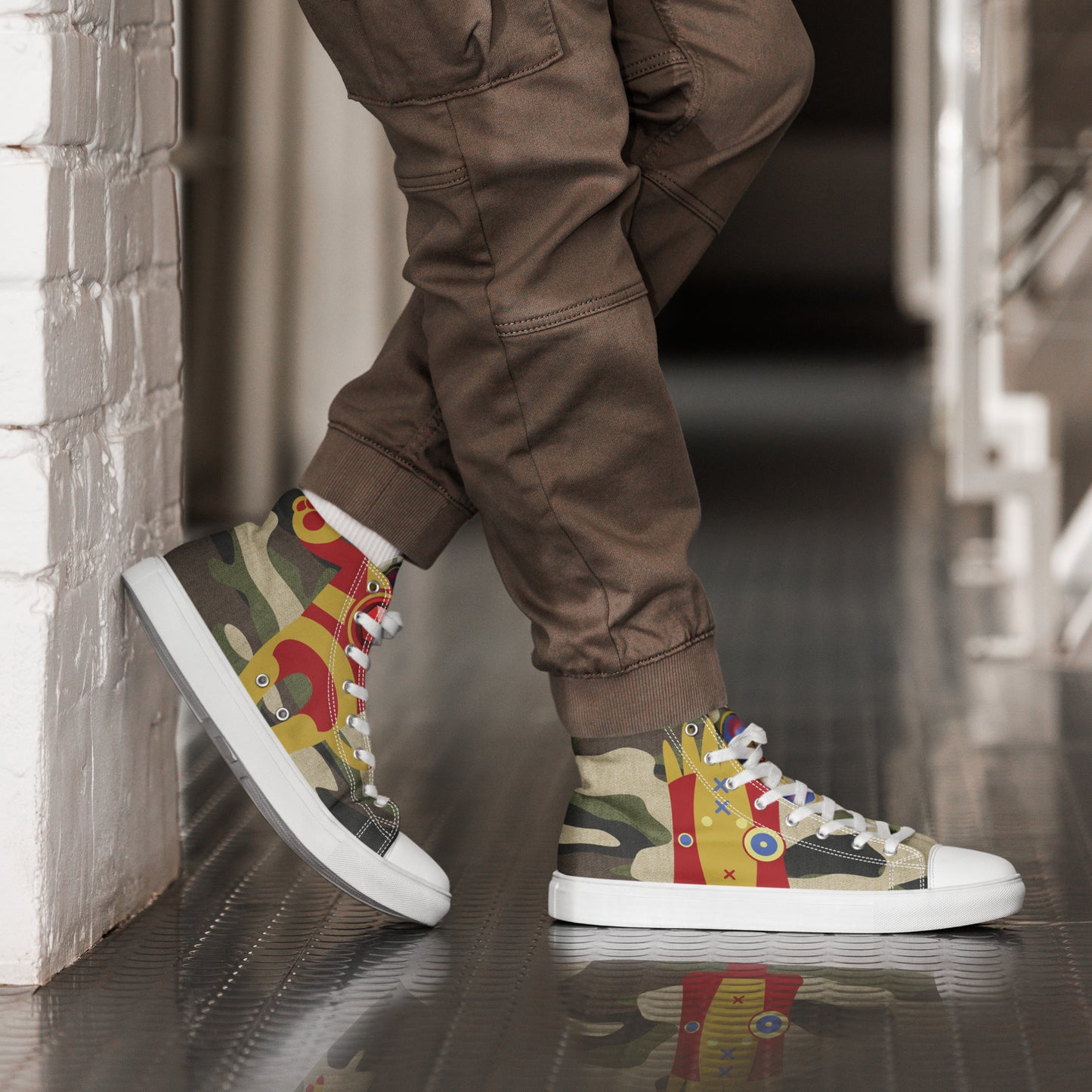 Ushkee Army Iron Man Men’s high top canvas shoes