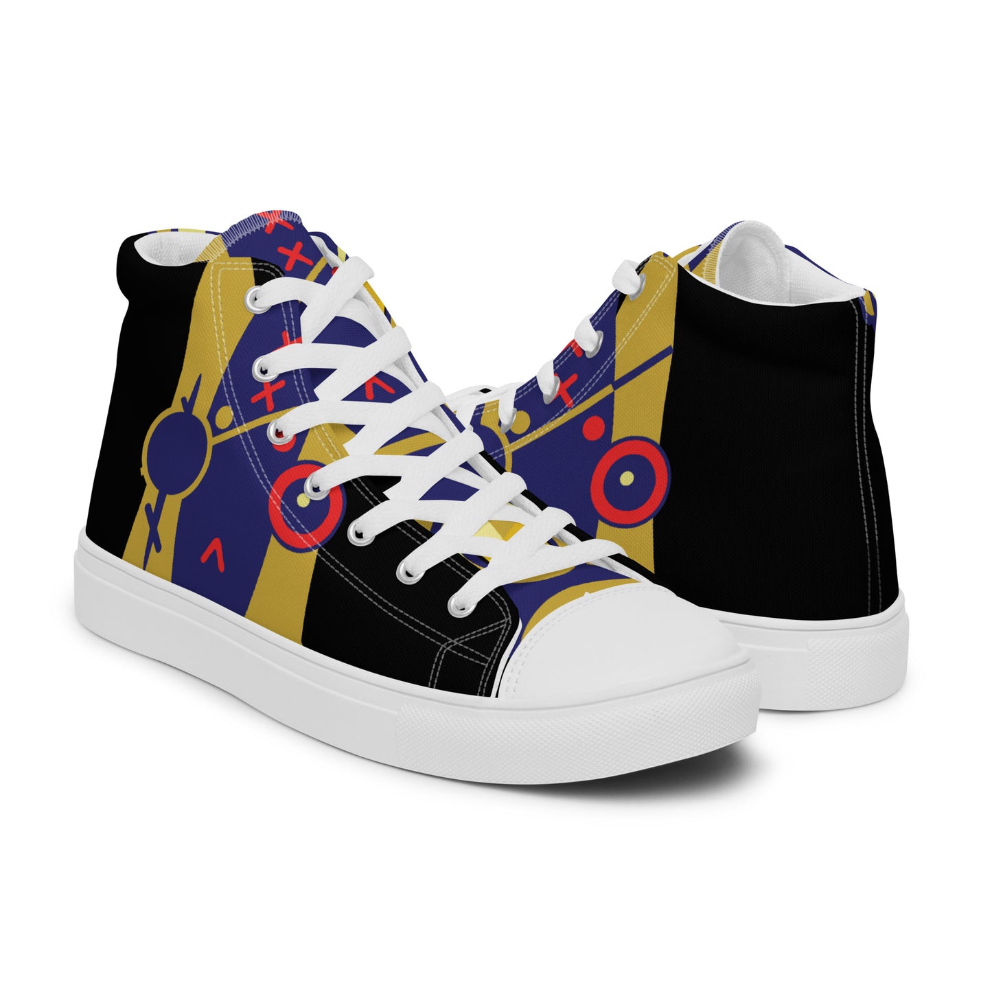 Ushkee King Black Men’s high top canvas shoes