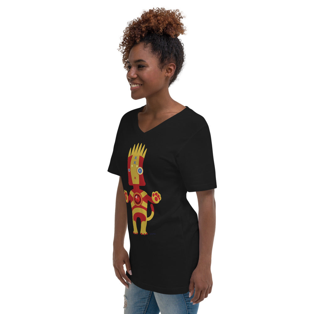 Ushkee Iron Man Unisex Short Sleeve V-Neck T-Shirt