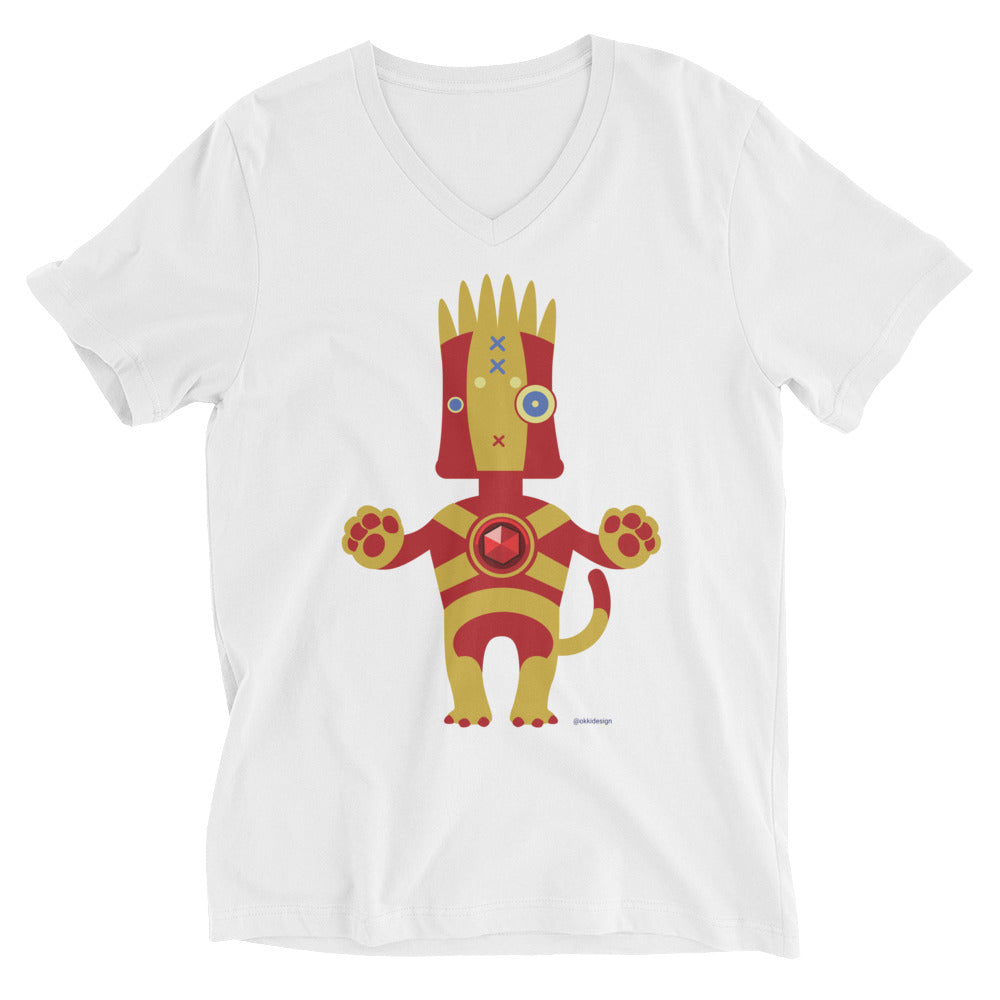 Ushkee Iron Man Unisex Short Sleeve V-Neck T-Shirt