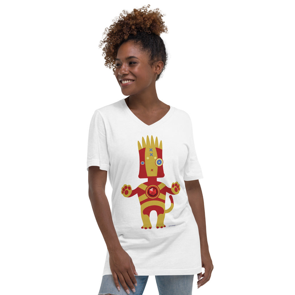 Ushkee Iron Man Unisex Short Sleeve V-Neck T-Shirt