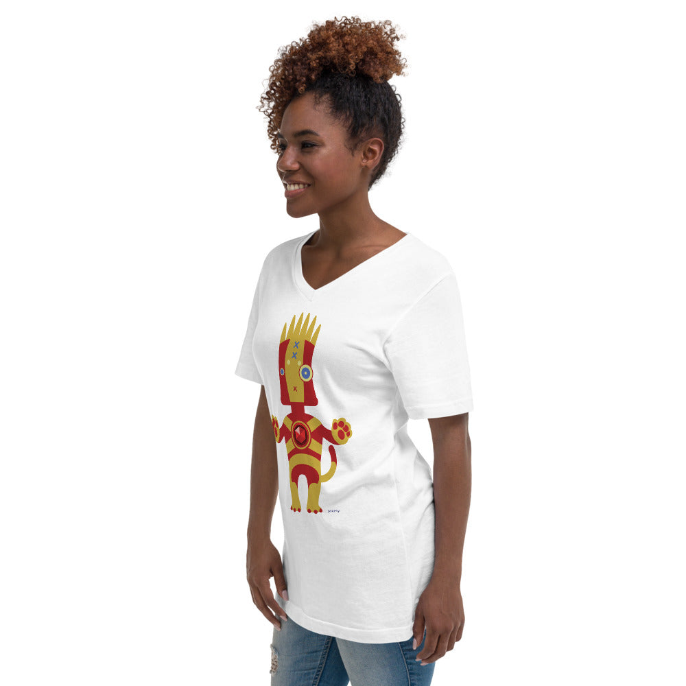 Ushkee Iron Man Unisex Short Sleeve V-Neck T-Shirt