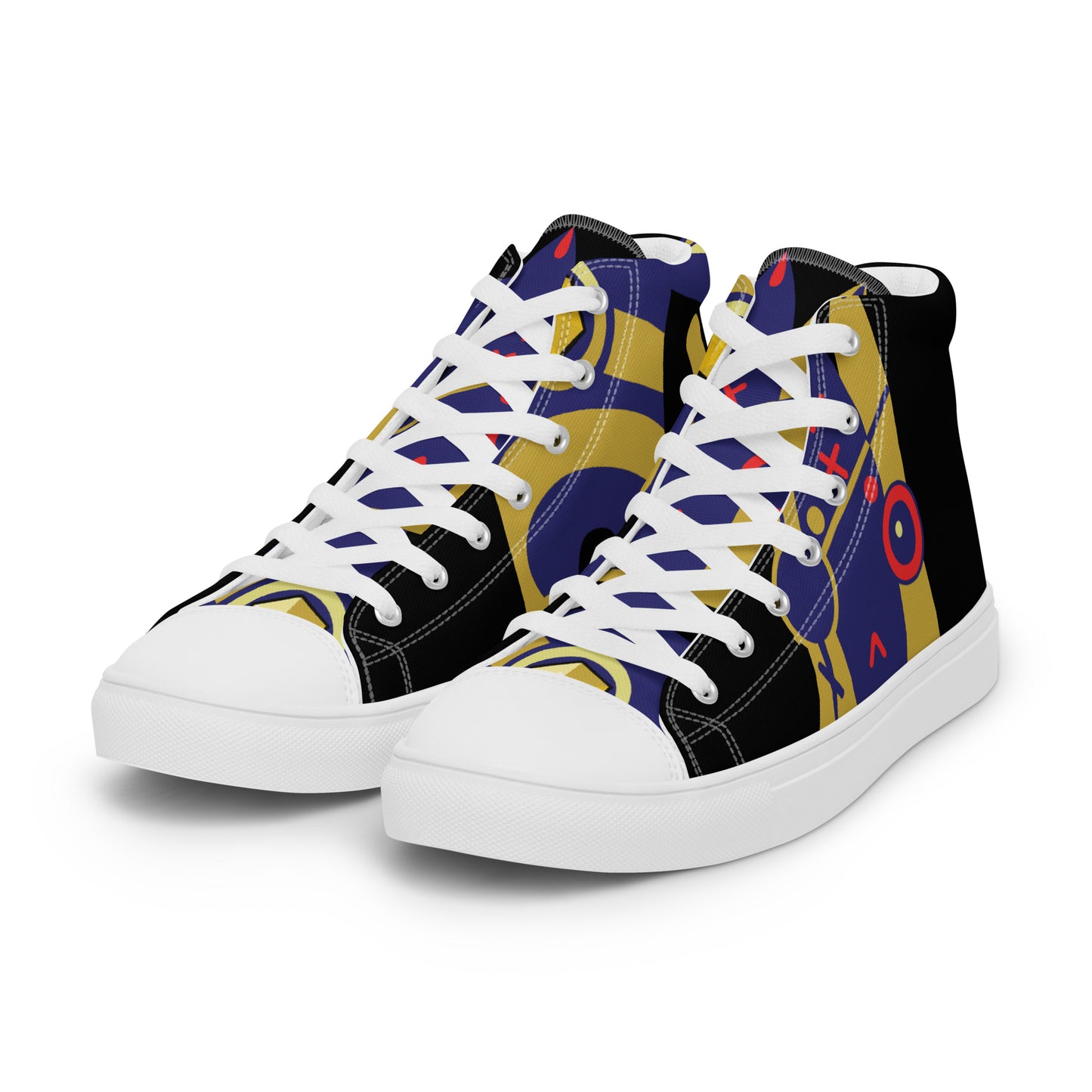 Ushkee King Women’s black high top canvas shoes