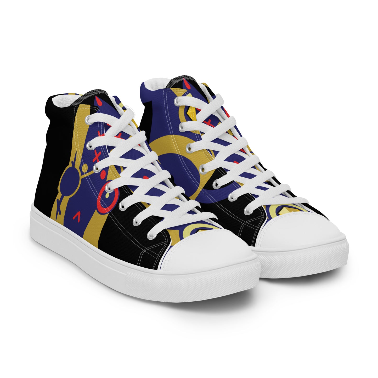 Ushkee King Women’s black high top canvas shoes